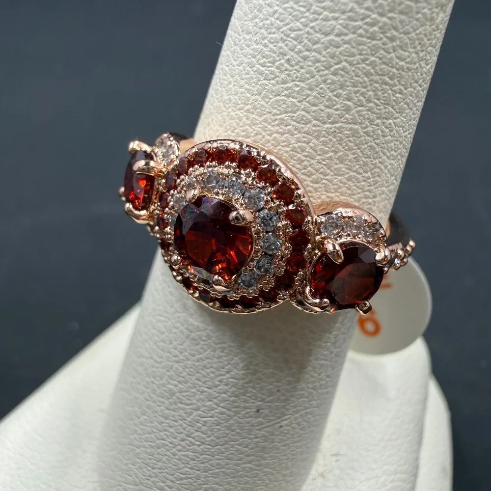 Bomb Party Completely Glamorous Size 6 Ring Garmet CZ Diamond CZ RBP6825 Rose Go